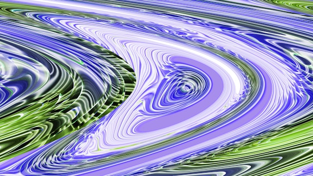 Lerret Abstrakt spiral form i kalde farger